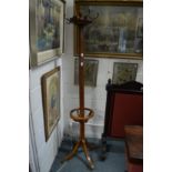 An Edwardian mahogany hat stand.