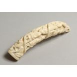 A TRIBAL CARVED HIPPO TOOTH, CIRCA 1870. 5.5ins.