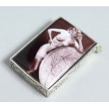 A SILVER NUDE VESTA CASE.