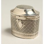 A DUTCH SILVER OVAL SHAPED BOX 1.25ins high.