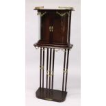 A 19TH CENTURY FRENCH DISPLAY CABINET, the top section with a pair of glass doors and sides on an