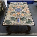 A VERY GOOD ITALIAN SPECIMEN MARBLE TOP CENTRAL TABLE of rectangular form. 2ft long x 3ft 10ins wide