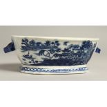 A BLUE AND WHITE TUREEN BASE, possibly Thomas Wolfe