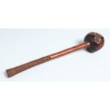 A GOOD FIJIAN ULA THROWING CLUB with cross hatch handle, good colour and patina.