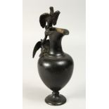 A GRAND TOUR BRONZE "Ewer with eagle", 10ins high.