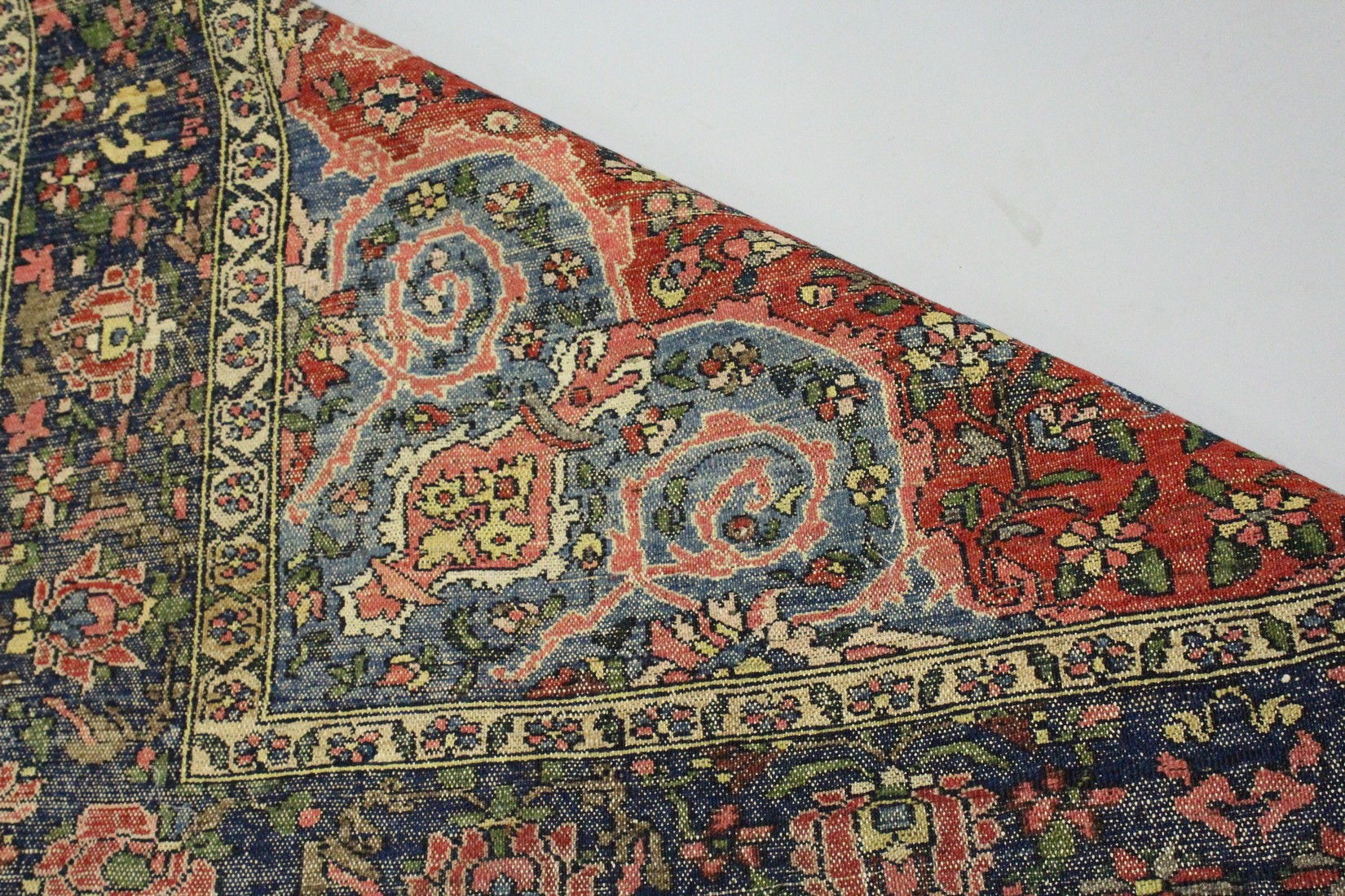 A PERSIAN BAKHTIARI CARPET, red ground with a beige ground, central lozenge shape panel. 6ft 3ins - Image 5 of 6