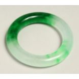 A TWO TONE JADE BANGLE