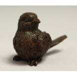 A TINY JAPANESE BRONZE BIRD 2ins long