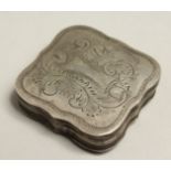 A DUTCH SILVER SQUARE SHAPED BOX 1.5ins.