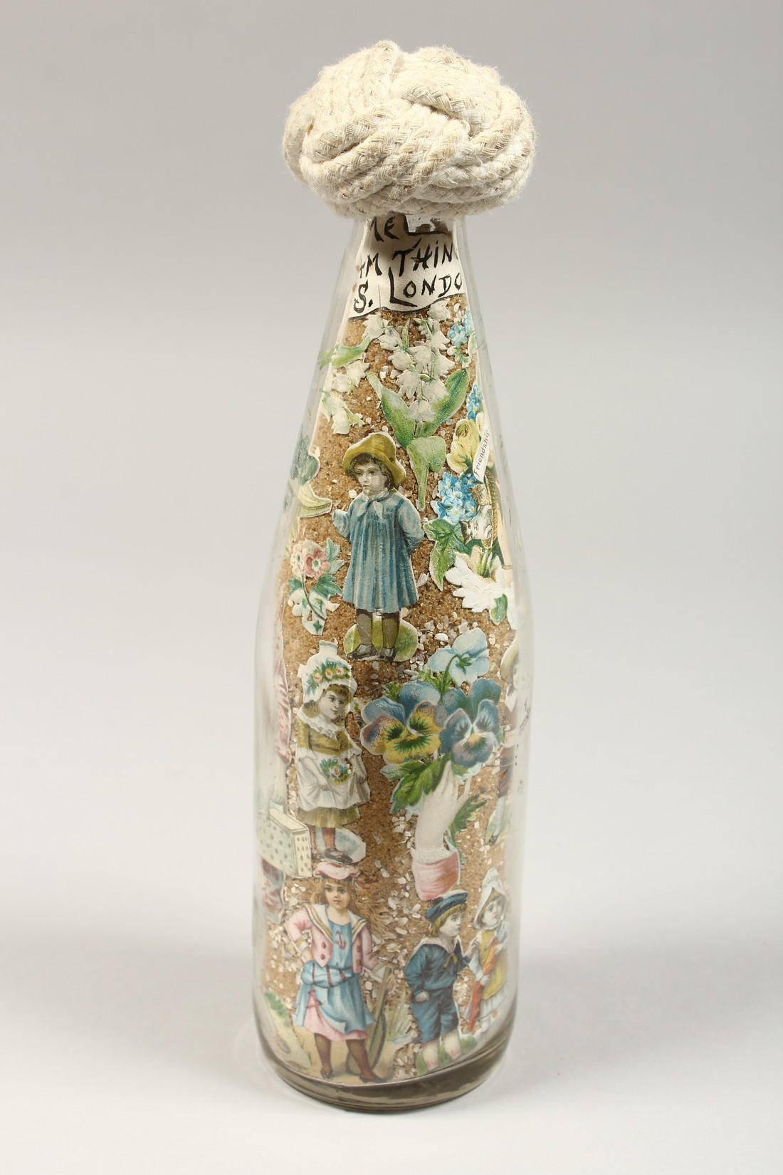 A LOVE TOKEN BOTTLE, DATED 1891. 10.5ins high. - Image 3 of 8