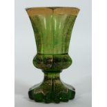 A GOOD BOHEMIAN GOBLET, hexangonal . engraved with gilt. 4.5ins high.
