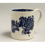 A PENNINGTON LIVERPOOL BLUE AND WHITE CAN, floral print, circa. 1790.