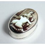 A SILVER EROTIC PILL BOX