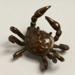 A MEDIUM SIZED JAPANESE BRONZE CRAB 2ins long.