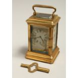 A MINIATURE SEVRES DESIGN CARRIAGE CLOCK 3ins.