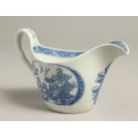 A TURNERS BLUE AND WHITE JUG, printed Chinese pattern, Godden Ref. Collection, illustrated Godden