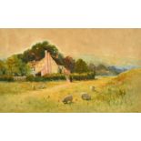 Geroge Oyston (1860-1937) British, 'Effingham Common, Surrey', watercolour, signed and dated 1892,