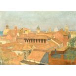 Early 20th Century, 'Morning time over Rome', oil on board, indistinctly signed and titled verso,