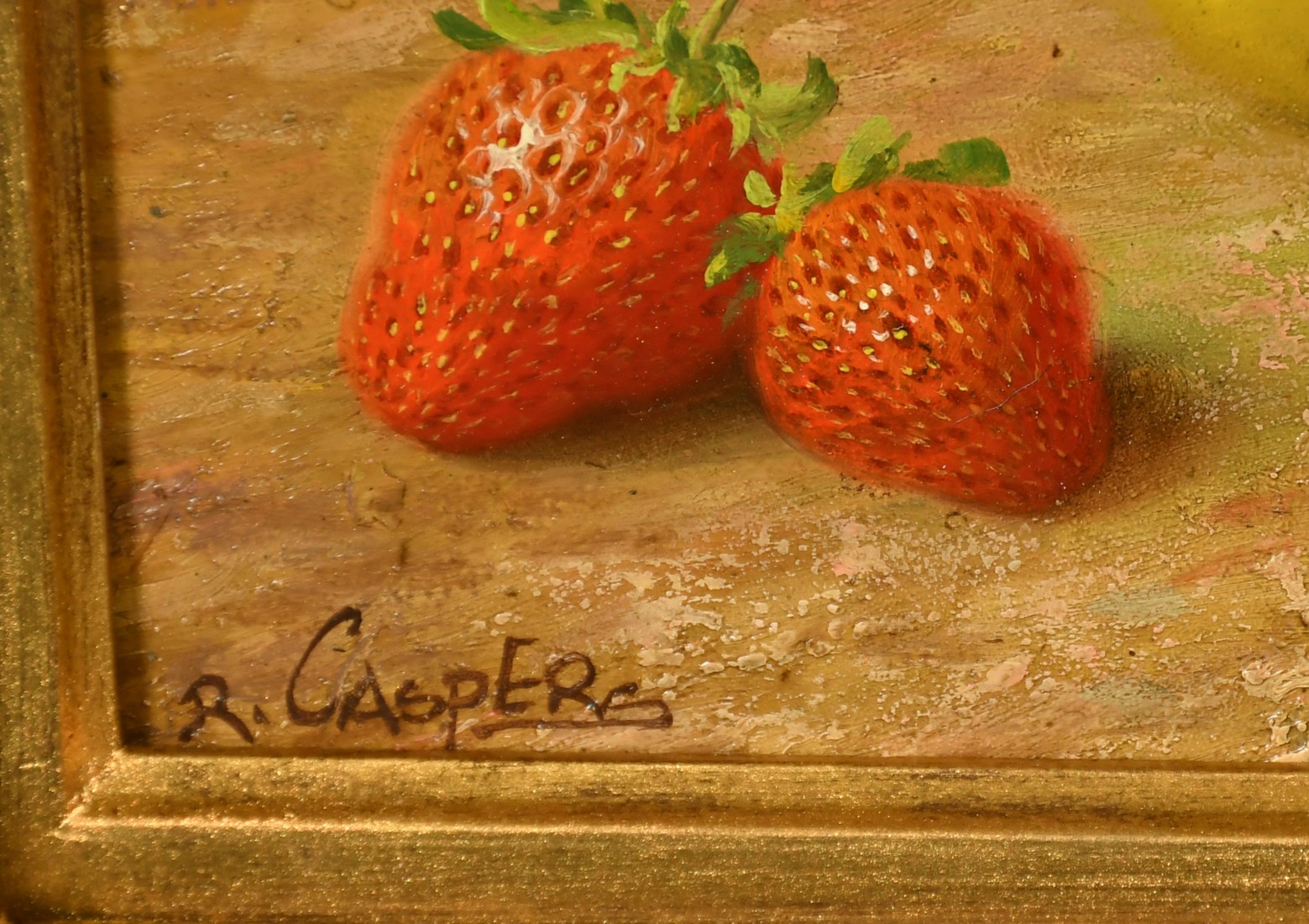 R. Caspers (20th Century) a still life of mixed fruit and trailing vines, oil on canvas, signed, 16" - Image 3 of 4