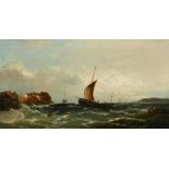 W.H. Williamson (1820-1883) British, Sailboats in choppy sea, oil on canvas, signed and dated