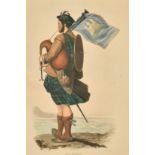 Dickinson after McIan, A 19th Century hand coloured lithograph, 'Mac Rimmon', a Scottish bagpiper,