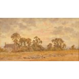 Attributed to Martin Snape (1852-1930) British, 'Browndown' A shepherd and sheep on a country