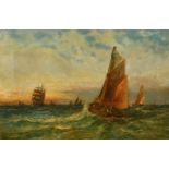 George Gregory (1848-1939) British, A pair of marine scenes, shipping on a rough sea, and sailing