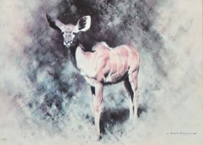 David Shepherd, 'Kudu', signed in pencil, 6.75" x 9.75".