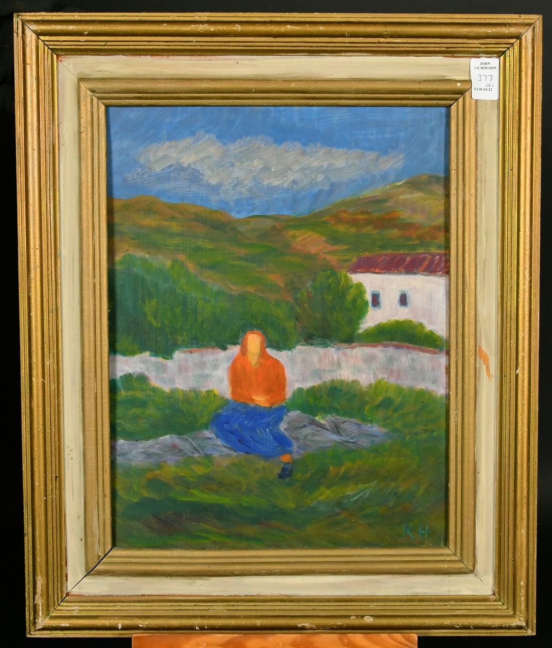 20th Century possibly Scandinavian School, female figure in a landscape, oil on board, - Image 2 of 5