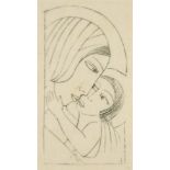 Eric Gill (1882-1940) British, Madonna and child, 2" x 1".