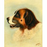 I. M. Price, circa 1922, a head study of a dog in profile, oil on canvas, signed, 12" x 10".