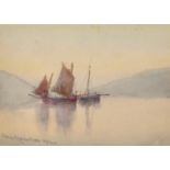 Claude Rowbotham (1900-1912) British, Sailboats in calm waters, watercolour, signed and dated