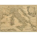 A 19th Century Map of Italy, 8" x 11".