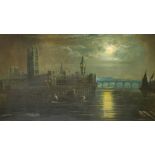 Ansdell Smythe (Mid-19th Century) British, a pair of Thames views one featuring the Houses of