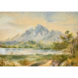 Circle of Leighton Leitch, A Highland Loch, watercolour, 6.75" x 9.75" and a lake scene by another