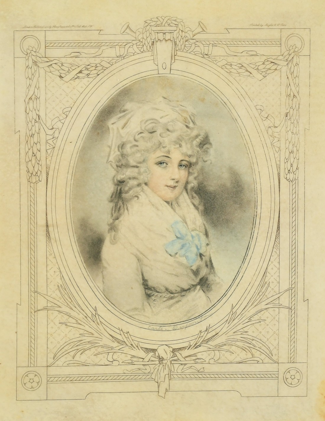After John Downman (1750-1824) Five coloured lithographs, Portraits of ladies, published 1908 and