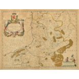 W & J Blaeu, 'Ducatus Limburgum Auctore Aegidio Martini', a hand-coloured 17th Century engraved map,