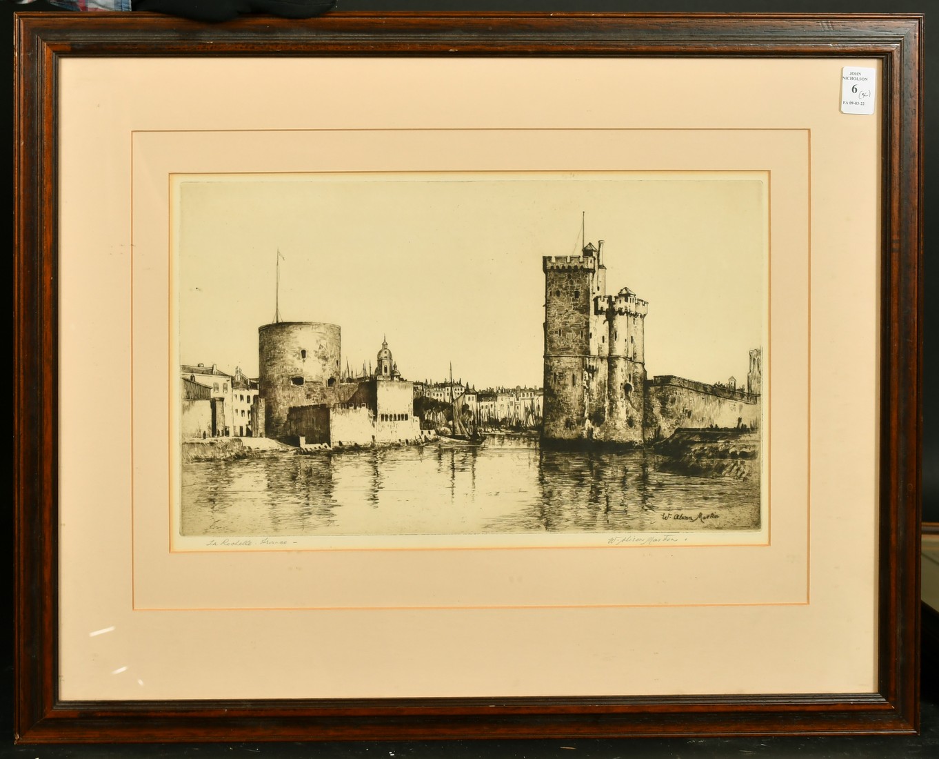 William Alison Martin (1878-1936) La Rochelle, France, inscribed and signed in pencil, engraving, - Image 7 of 8