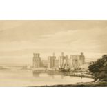 Samuel William Reynolds after Thomas Girtin, Caernavon Castle, on India paper, 6.5" x 9", along with
