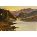 John Henry Boel (19th / 20th Century) a pair of Highland Landscapes featuring mountain lochs, oil on