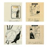 Michael Heath, 'Make it quick', A group of four drawings framed, each with inscription, signed,