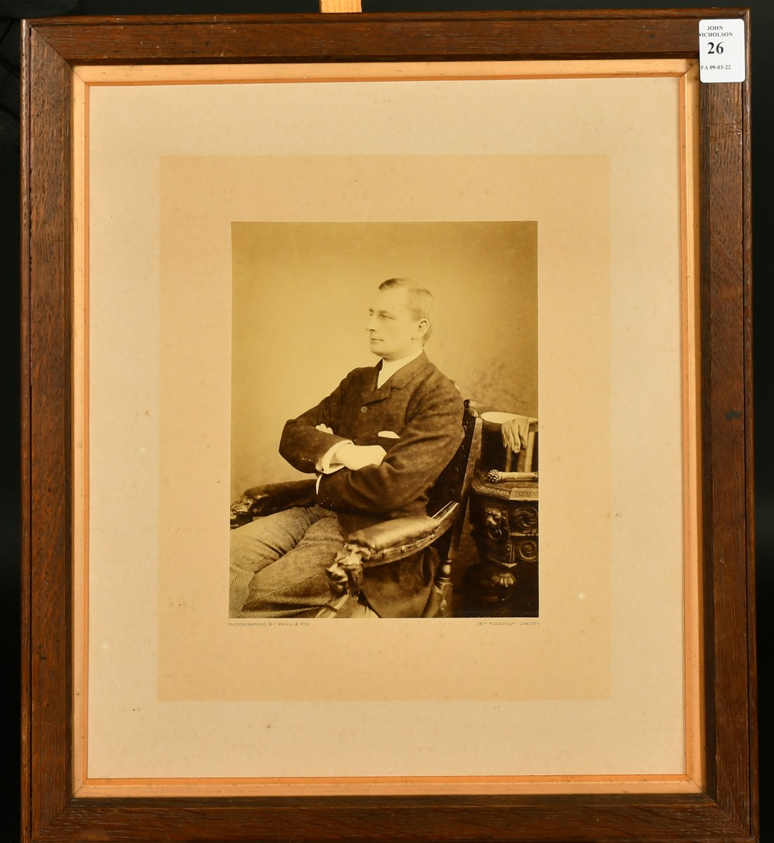 A photographic portrait of a gentleman by Maull and Fox, Piccadilly, 8" x 6". - Image 2 of 3