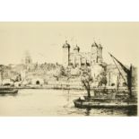 Dorothy Sweet (Early 20th Century), 'The Tower of London', etching, signed and inscribed in