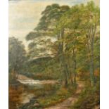 19th/20th Century School, 'Dovedale', a view of a meandering river, oil on canvas, indistinctly