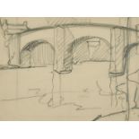 Stanley Royle (1888-1961) British, 'Baslow Bridge, Derbyshire', pencil, 4.25" x 5.75".