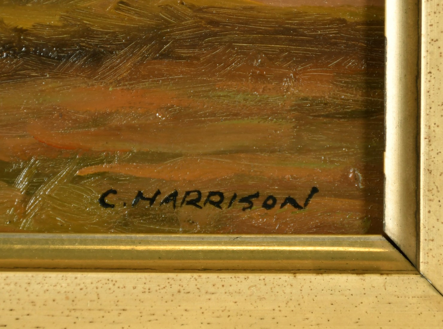 C. Harrison (20th Century), a scene of a horse in an open landscape, oil on panel, 8" x 10". - Image 3 of 4