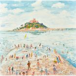 Simeon Stafford (b.1956) British, 'Sailing Day, St. Michaels Mount', oil on canvas, signed and