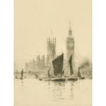 Rowland Langmaid (1897-1956) British, 'Westminster', etching, signed and inscribed in pencil, 8" x