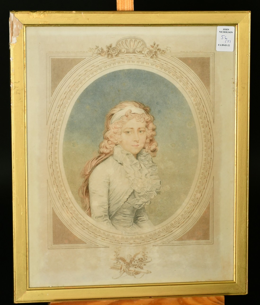 After John Downman (1750-1824) Five coloured lithographs, Portraits of ladies, published 1908 and - Image 6 of 6