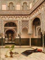 Tomas Aceres, Thomas Aceves de Loredo (19th/20th Century), courtyard of a Moorish palace, oil on